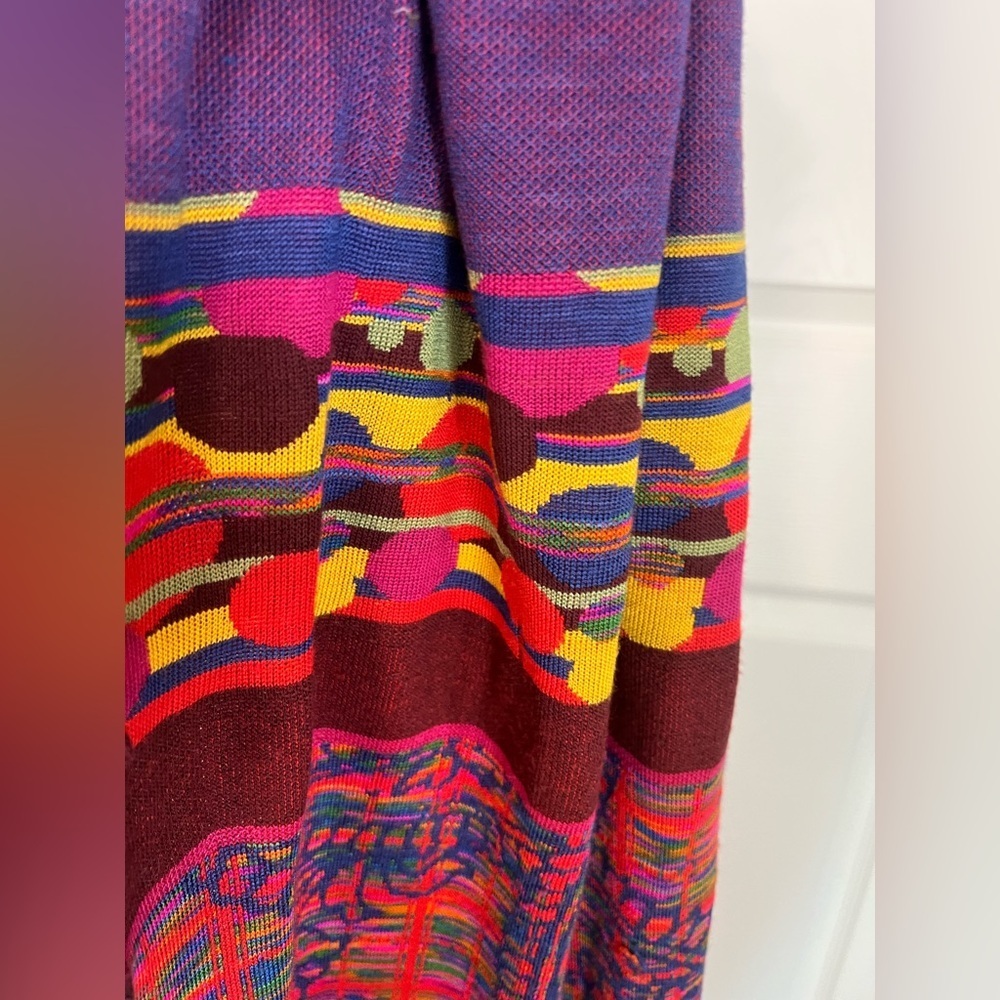 Vibrant Multi-Color Patterned Scarf - Red & Purple - Picture 4 of 5